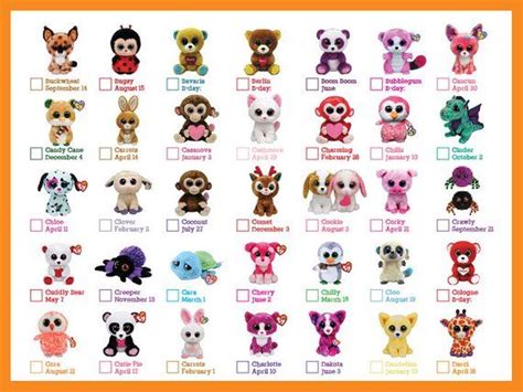 UPDATED 2018 Beanie Boo Checklist - Instant Download 11 pages - 8" x 10.5" | Beanie boo dogs ...