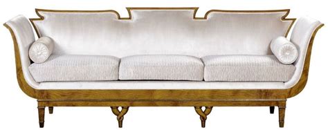 Casa Padrino luxury Art Nouveau 3-seater sofa white / light brown - Noble handmade living room ...