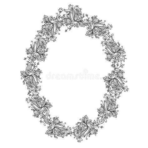 Frame of Flowers Graphics, Sketch Stock Vector - Illustration of ...