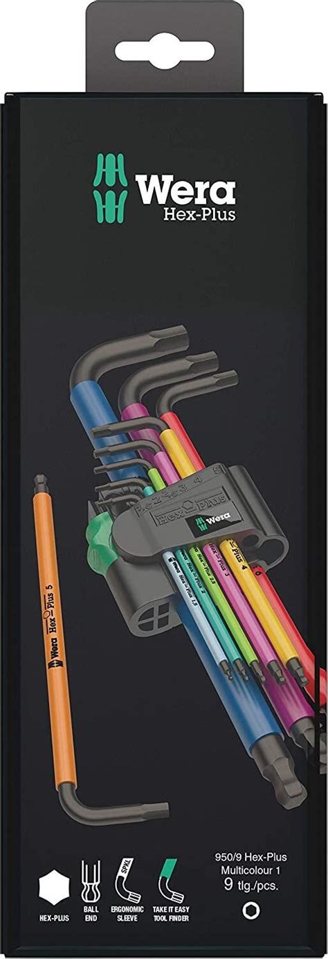 Wera Allen Key BlackLaser L-key set, 9pc, Metric, 1.5-10mm