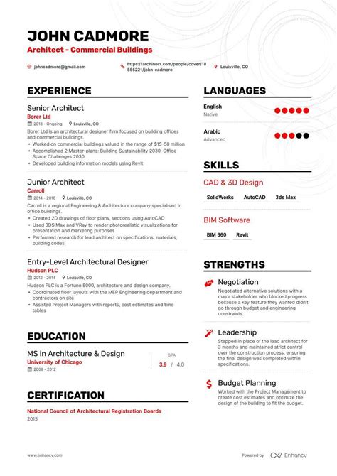 TOP Architect Resume Examples & Samples for 2020 | Enhancv.com