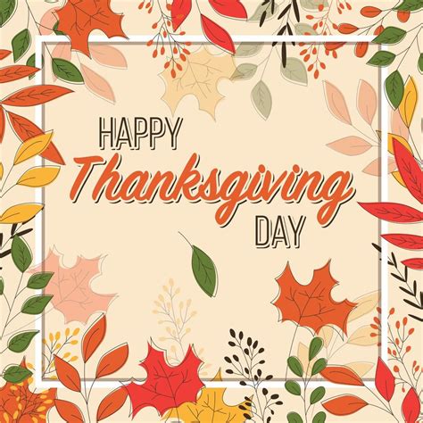 Happy Thanksgiving day card with floral elements 694138 Vector Art at ...