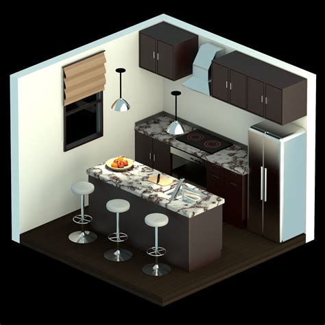 background 3D model game-ready Kitchen | CGTrader