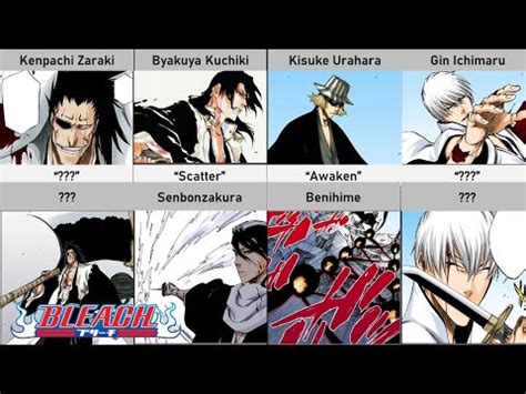 All Shinigami and Their Released Zanpakuto in Bleach Part 2/2 ...