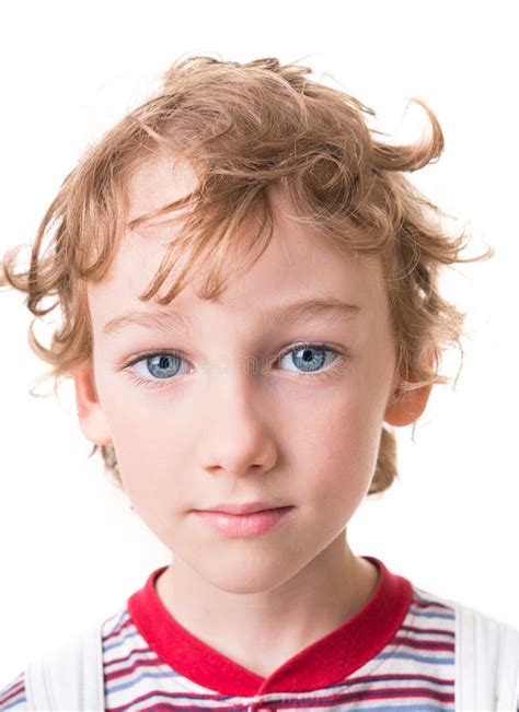 Curly boy face in close-up stock photo. Image of hope - 29988368