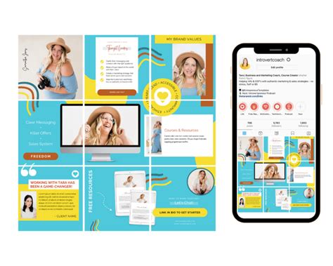 9 Grid Instagram Profile Templates for Canva