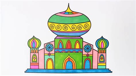 How To Draw a Palace - ideas kids Pages For Kids - Learn Drawing - YouTube