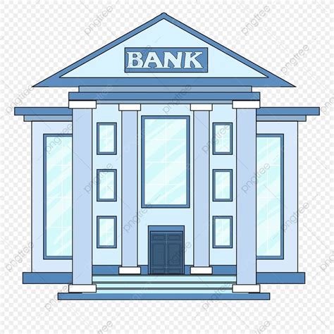 Bank Building Clipart PNG Images, Bank Clipart Cartoon Style Light Blue ...