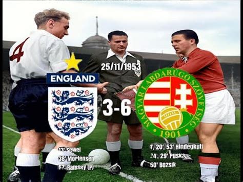 Friendly 1953 England vs Hungary : 3-6 ( in colour) - YouTube