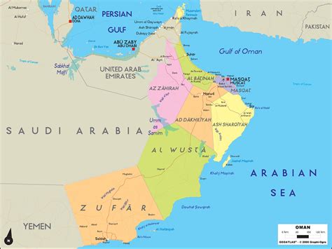 Oman Political Wall Map | Maps.com.com