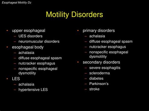 Esophageal Dysmotility