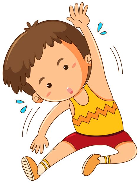 Little boy stretching on white background 414070 Vector Art at Vecteezy