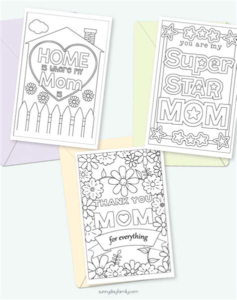 Adorable FREE Printable Mother's Day Cards for Kids to Color | Sunny Day Family