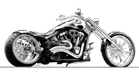 Motorcycle Chopper Drawing at PaintingValley.com | Explore collection ...