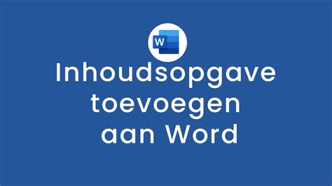 Hoe je snel een inhoudsopgave toevoegt in je Word document - Digitale Tips