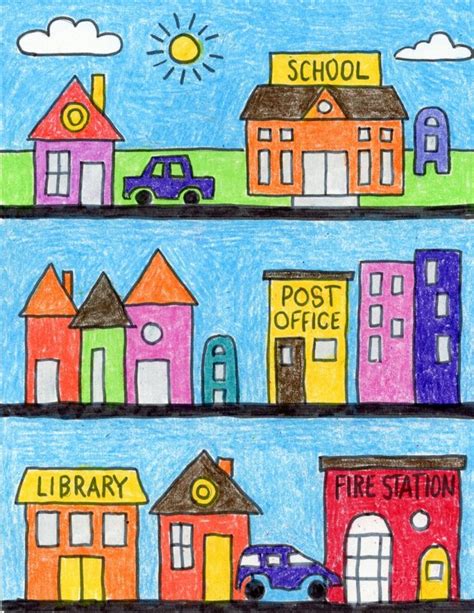 Draw Your Neighborhood · Art Projects for Kids House Drawing For Kids ...