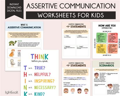 Assertive communication worksheets for kids, communication styles ...