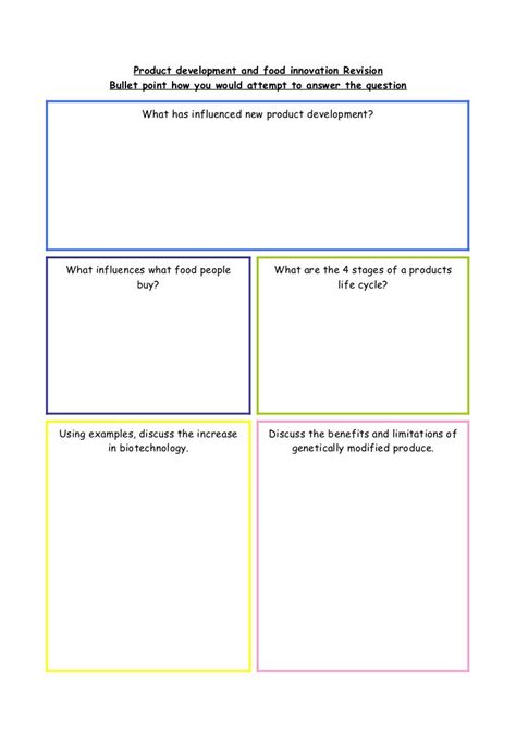 Revision sheet