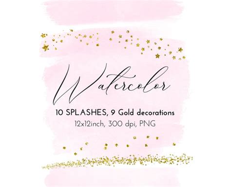 Watercolor Brush Strokes Clipart set of 10 PNG Clip Art - Etsy