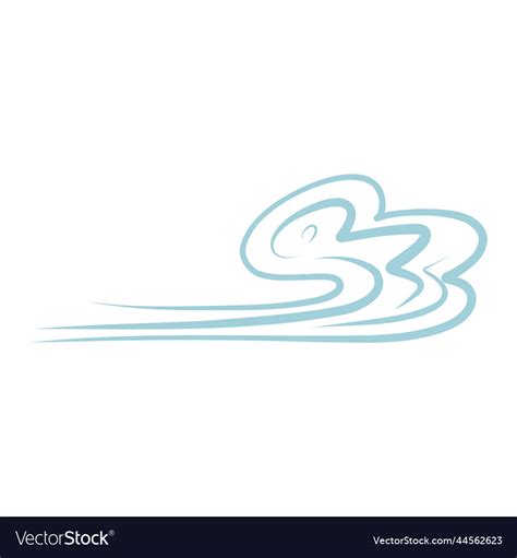 Cartoon hand drawn blowing wind of weather Vector Image