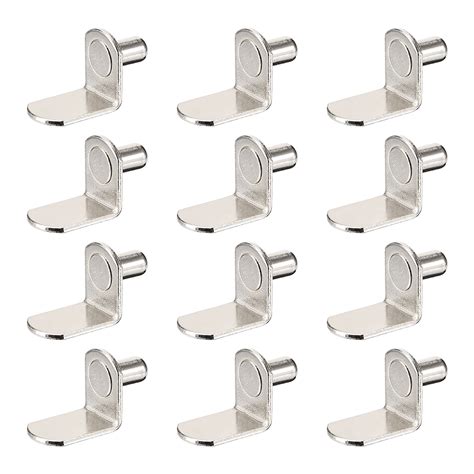 Uxcell 0.24'' L-Shaped Shelf Support Peg for Kitchen Furniture Book Shelves Supplies Metal ...