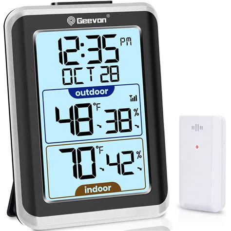 Snapklik.com : GEEVON Indoor Outdoor Thermometer Wireless Digital Hygrometer Temperature Gauge