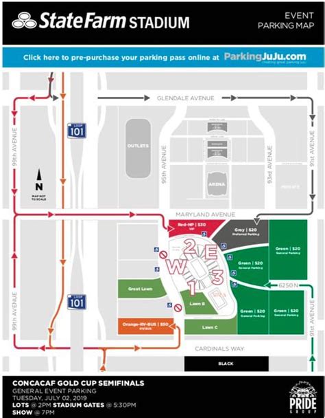 State Farm Stadium Parking Map - Clemmy Cassandry