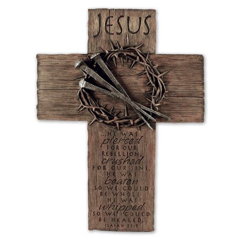 Jesus Crown Of Thorns Wall Cross | Wall crosses, Cross crafts, Wooden ...