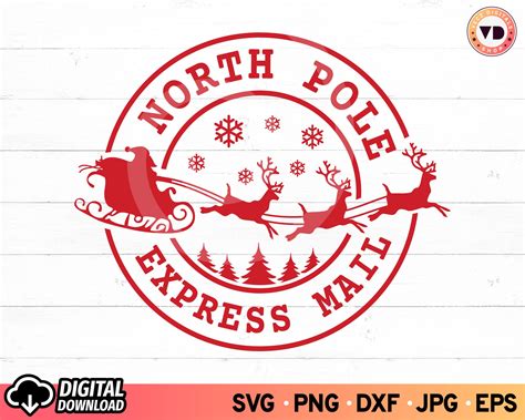 North Pole Express Mail Delivery SVG North Pole Postmark - Etsy Australia