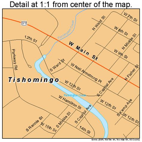 Tishomingo Oklahoma Street Map 4073900