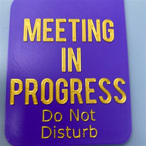 Door Hanger Meeting in Progress Do Not Disturb. Universal - Etsy