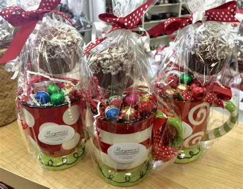 #holiday mugs filled with assorted chocolates, including chocolate and ...