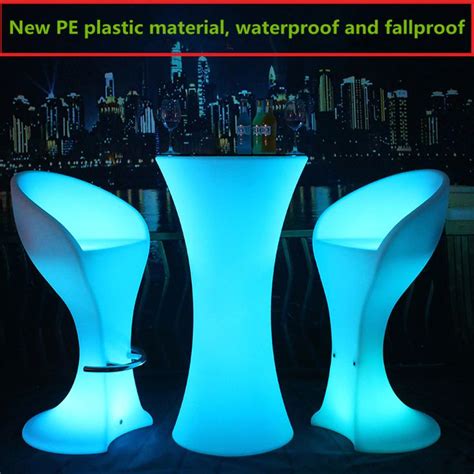 276.19US $ |New Led Luminous Cocktail Table Round shape plastic Bar Table For Night Club Coffee ...