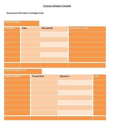 Training Schedule Template | Free Word Templates