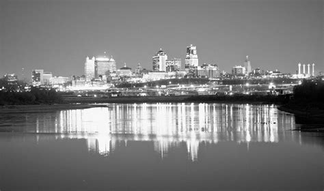 Kansas City in Black and White from Kaw Point Photograph by John Diebolt - Pixels