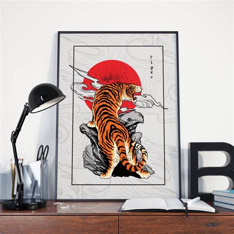 Japanese Tiger Print Tattoo Print Traditional Tattoo Tiger | Etsy