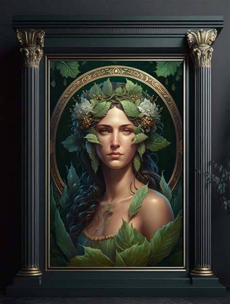 Gaia, Greek Goddess of the Earth, Gaia Poster, Green Goddess Wall Decor ...