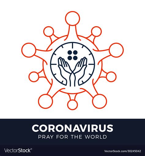 Pray for world coronavirus concept with hands Vector Image