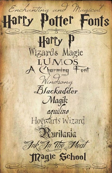 Free Harry Potter Fonts