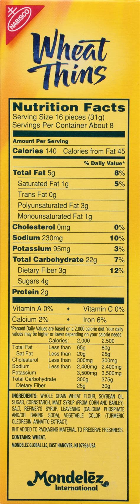 Wheat Thins Nutrition Facts – Besto Blog