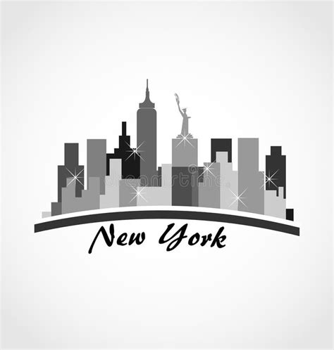 New York City Skyline Buildings Logo Stock Vector - Illustration of ...