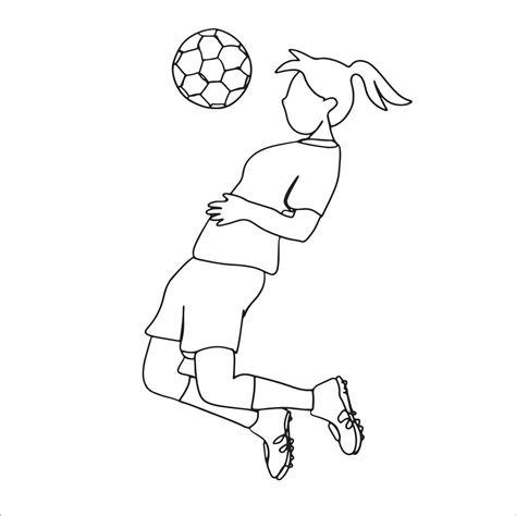 Football Line Art, Sport Sketch, Soccer Outline Drawing, Playing Ball, Minimalist Athlete ...