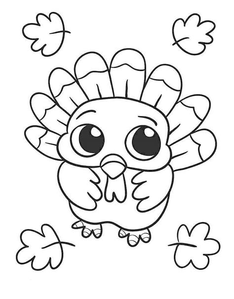 November Coloring Pages Baby Turkey - Free Printable Coloring Pages