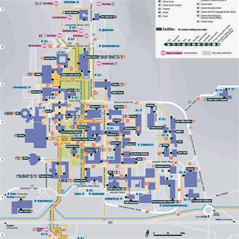 Campus Location Map for the University of Sussex by Lovell Johns