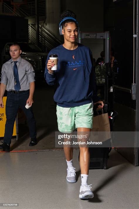 Satou Sabally of the Dallas Wings arrives to the arena before the ...