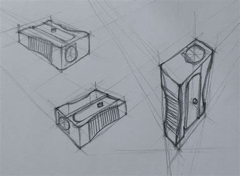 Object drawing sketching in perspective | Endüstriyel tasarım eskizi, Eskiz, Perspektif