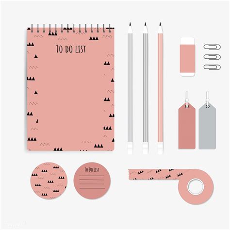 Pink stationery planner set vector | premium image by rawpixel.com / Chayanit Pink Notepad ...