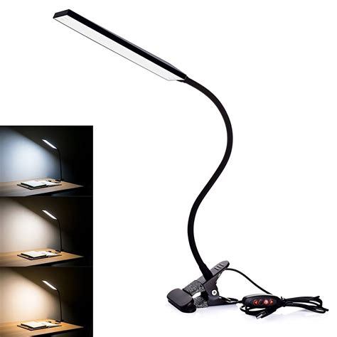 5W Dimmable Clip-On LED Desk Lamp Flexible Reading Light Black Friday | eBay