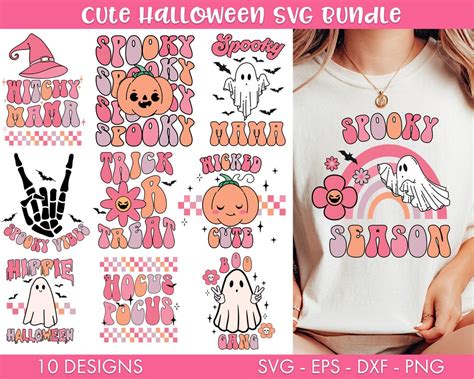 Retro Cute Halloween SVG Bundle, Halloween Quotes SVG, Halloween Svg ...