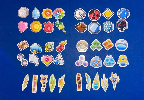 Pokemon All Gym Badges Sticker Set - Etsy